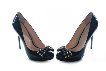 women shoes on white background