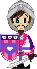 Cute Cartoon Medieval Heart Knight