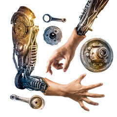 Metallic robot hand