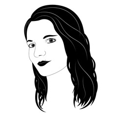 Портрет девушки, прелестная родинка, длинные гладкие волосы, прическа