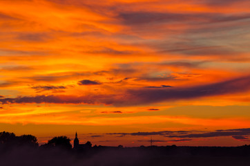 Colorful dramatic sunset