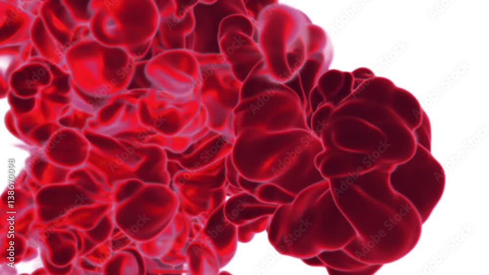 Poster volume effects dissolve red ink in water or massive fume in air. vfx for compositing with alpha mask