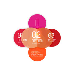 Geometric abstract composition with text and options