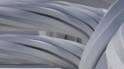 Abstract background with twisted shapes, 3 d render