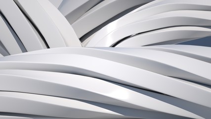 Abstract background with twisted shapes, 3 d render