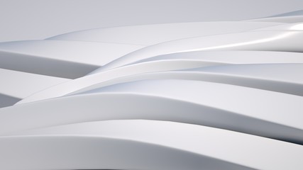 Abstract background with twisted shapes, 3 d render
