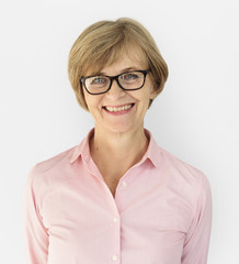 Fototapeta premium Senior Adult Woman Smiling Happiness Studio Portrait