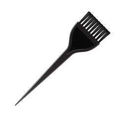 Vector Black Plastic Hair Coloring Brush Comb Top View Isolated on White Background