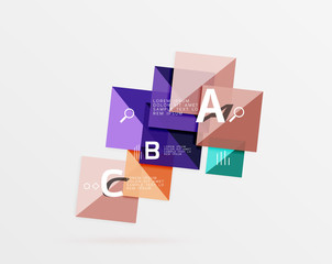 Modern flying square infographic