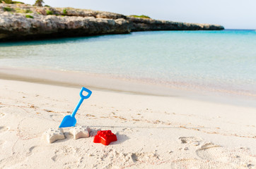 toys on the beach, summer day, Menorca