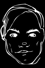  sketch of the face of a handsome young man