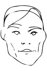 sketch of the face of a handsome young man