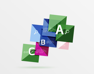 Modern flying square infographic