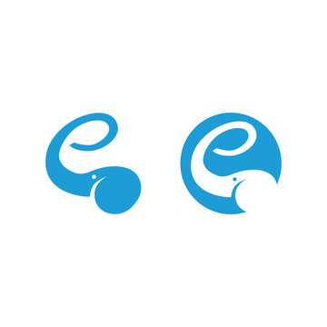 Elephant logo showing letter e with the trunk