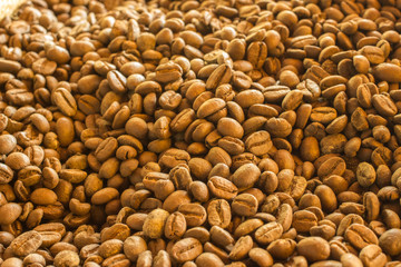 Coffee beans in a sack