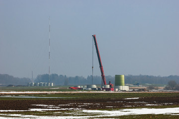 Obraz premium WIND FARM - The construction site of the wind turbine 
