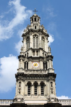 Belfry of Saint Trinity Church in Paris, France