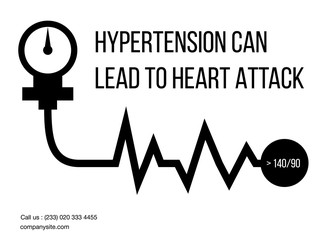 Hypertension can lead to heart attack poster design