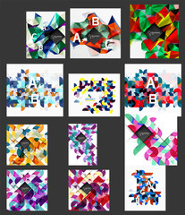 Mega collection of low poly triangle mosaic abstract backgrounds
