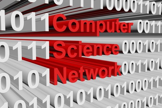 computer science network in the form of binary code, 3D illustration