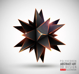 Fototapeta premium Abstract explosion. Vector polyhedron.