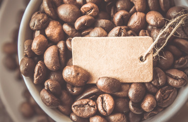 coffee bean. a Cup of coffee. selective focus. 