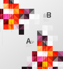 Square elements with infographics and options