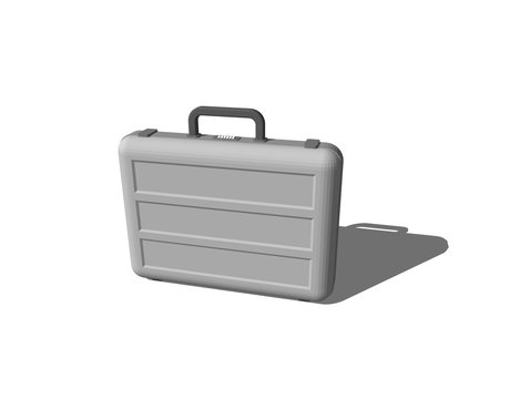 Suitcase. Isolated on white background. 3D rendering illustration.