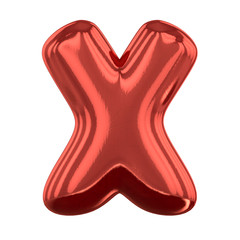 Inflatable letters of the alphabet. 3D rendering