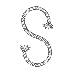 silhouette nautical break rope icon design vector illustration