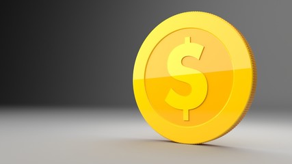 Investment, modern icons dollar for use in presentations, education manuals, design, etc. 3D illustration