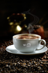 Hot And Steamy Cappuccino Coffee WiFi