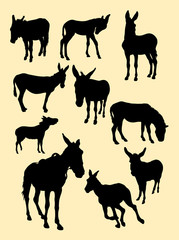 Donkeys silhouette. Good use for symbol, logo, web icon, mascot, sign, or any design you want.