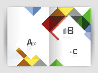 Modern minimalistic geometrical square business leaflet template