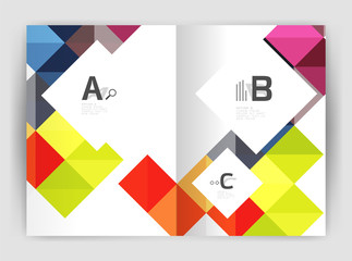 Vector square minimalistic abstract background, print template business brochure a4