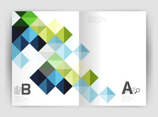 Vector square leaflet, business a4 print template