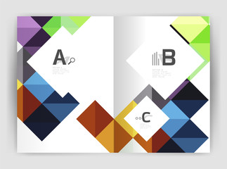Vector square minimalistic abstract background, print template business brochure a4