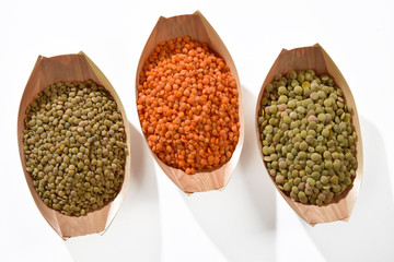 tre varietà di lenticchie