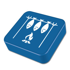 Grilled fish icon. Vector illustration