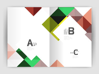 Vector square minimalistic abstract background, print template business brochure a4