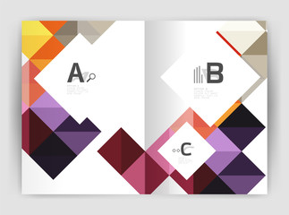 Vector square leaflet, business a4 print template