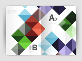 Fototapeta premium Vector square minimalistic abstract background, print template business brochure a4