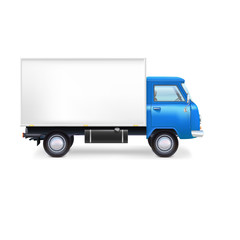 Commercial delivery, cargo truck, 3D illustration, full editable illustration 