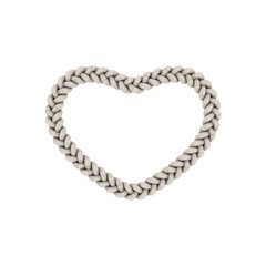 Braided frame in form of heart. Isolated on white background.