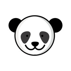 colorful picture face cute panda animal vector illustration
