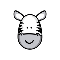 Fototapeta na wymiar colorful picture face cute zebra animal vector illustration