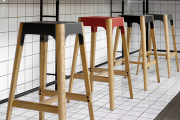 red and black stool