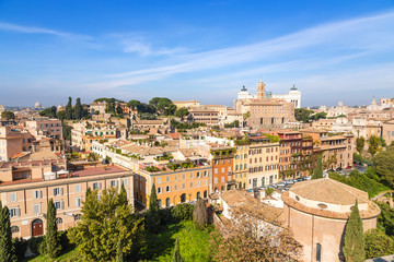 Fototapeta na wymiar Rome, Italy. View from the Palatine Hill towards the Capitol