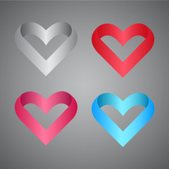 Logo hearts icon. Vector illustration.