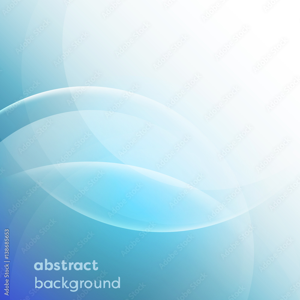 Poster blue vector background with abstract circles.